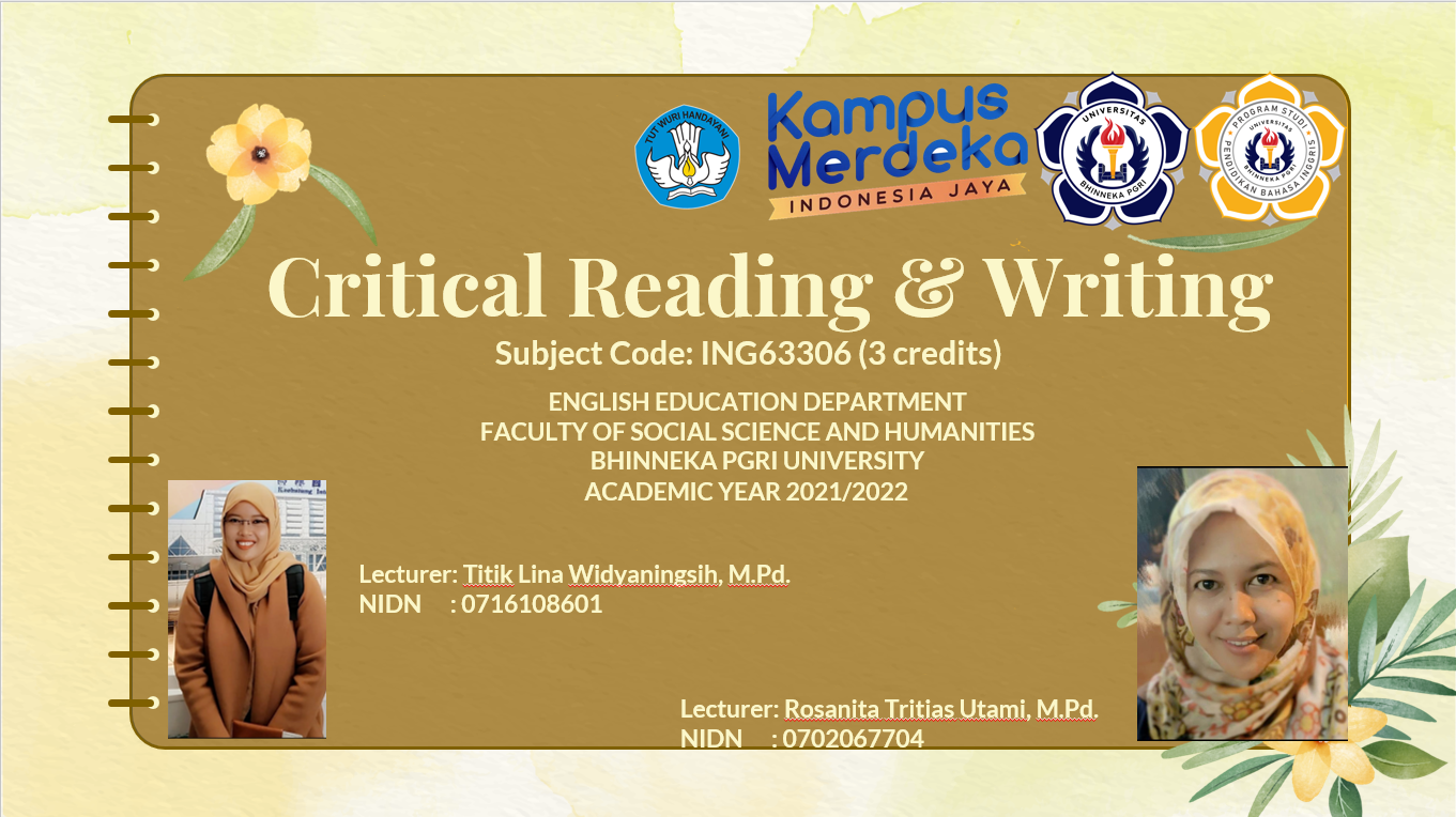 CRITICAL READING AND WRITING